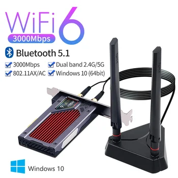 3000mbps sem fio darbalaukio pcie intel ax200 wifi 6 adaptador rgb bluetooth 5.1 2.4 g/5 ghz 802.11 ax pci express 