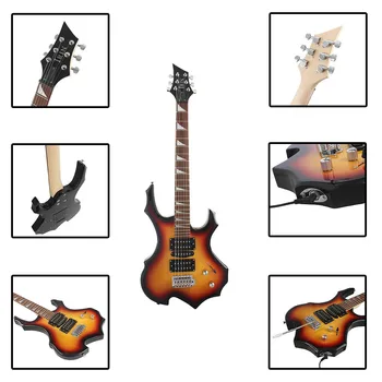 39 colių Elektrinės Gitaros Rinkinys Visu Dydžiu Pradedantiesiems Starter Set Liepų 6 Stygos Guitarra su maišeliu Pasiimti Capo Garso Kabelis EGT03