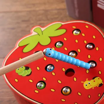 3D Matematikos mokymas Montessori Žaislai Vaikams, Mediniai Magnetiniai Stick Sugauti Širdys Spalvų Pažinimo Interaktyvus Mediniai Žaislai Vaikams