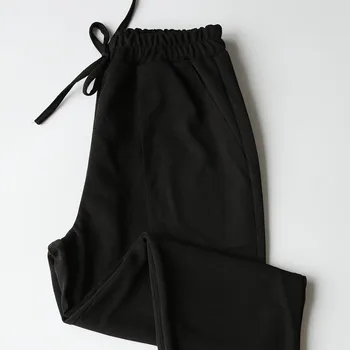 4 Spalvų Moteriškų Kelnaičių Naujas Medvilnės Skalbiniai Vasaros Kelnės Kelnės Elastinga Aukštos Juosmens Korėjos Capris Lengvas Haremas Pants Plus Size