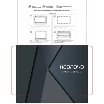 5 VNT FEP Kino 140 x 200 mm x 0,15 mm DLP LCD SLA Dervos 3D Spausdintuvas Elegoo Mars Wanhao popierinės kopijavimo aparatų matricos D7, Fotono