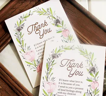 50pcs ačiū, pink gėlių stilius multi-naudoti kaip Scrapbooking kvietimą PASIDARYK pats Apdailos šalies dovanų kortelės pranešimą kortelės