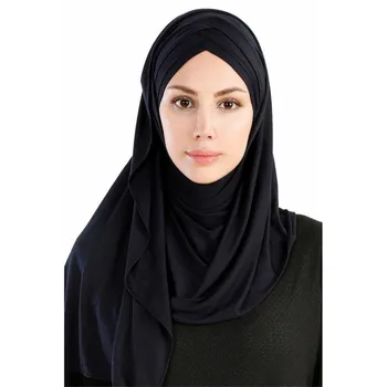 50pcs Momentinių Kietas Jersey hijabScarf Ilgai Skarelė Padengti iki Skrybėlę Wrap Skara Kuklumas Bžūp Momentinių Underscarf Lengva nešioti
