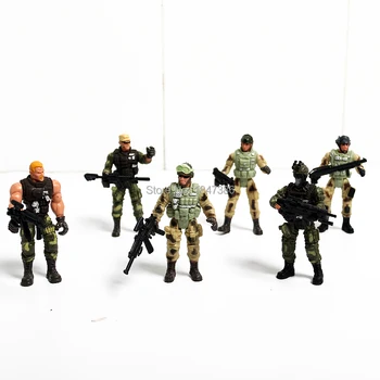 6 Vnt Karo su Terorizmu Elito Herojai Veiksmų Skaičius, Armijos Karių Žaislas su Ginklu / Karinis Duomenys Kilnojamojo Karinės Patikimesnis Playset