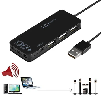 7.1 Kanalo USB2.0 Stebulės Išorinį Garso Plokštė, Stereo Audio Adapterį, Kompiuterio Garso 1 Į 2 Konverteris Multi-Jack Patenkinti Paklausą