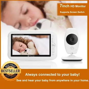 7 Colių Wireless Baby Monitor 720P HD Ekranas, Kamera, Naktinio Matymo Domofonas Lopšinė Auklė Baby Vaizdo Monitorius Palaiko Ekrano Jungiklis