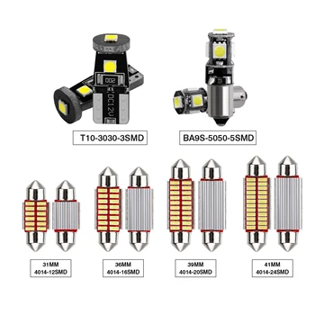 9Pcs Balta LED Lempa, Automobilių Lemputės Interjero Paketas Rinkinys, Skirtas 