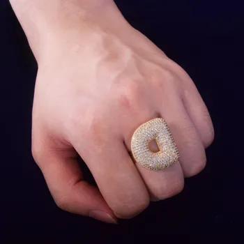 A-Z Burbulas Laišką Žiedas Aukso Spalvos Žavesio Žiedai Mados Mens ' s Žiedai Gražūs Papuošalai kolonėlė