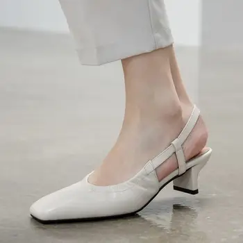 ALLBITEFO minkštos natūralios odos originali moterų sandalai vasaros mados pažymėjo tne aukšto kulno batai, moterims aukštakulniai seksualus aukšti kulniukai
