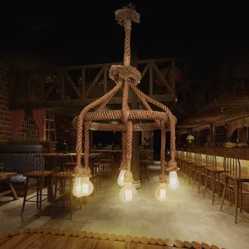 Amerikos Kaime Retro Kanapių virvė, baras priedai veltiniams, vilna lempa, Restoranas, Kavinė, Baras Kūrybos Įrankiai apšvietimas