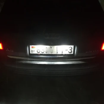 Audi Canbus LED Licenciją Plokštelės Šviesos Numerį Lempos Xenon Balta A6 C5 4B Avant/Sedanas 1998-2005 m. RS6 Plus 2003-2005 2VNT