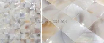Aukštos kokybės 25MM Dalelių Natūralus baltas vientisas korpuso mozaikos plytelės motinos gamtos sea pearl shell Plytų seashell