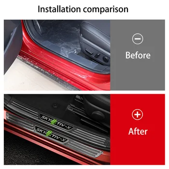 Automobilio įbrėžimams plokštė durų slenksčio apdaila sveiki apsaugos pedalo stiliaus Nerūdijančio Plieno 4Pcs/Nustatyti Mazda 3 Axela 3 2019 2020
