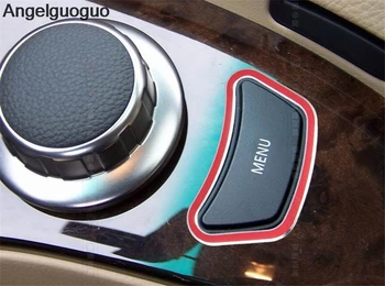 Automobilių stiliaus Interjero multimedijos valdymo pulto MENU mygtuką, apdaila, Apdailos Lipdukai dangteliai BMW 5 series E60 520 523 530