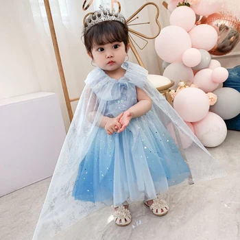 Baby Girl Gražuolė Suknelė Vaikai Princesė snieguolė Kostiumai Bamblys Elsa Išgalvotas Drabužius 18-6T Helovinas Šalis Komplektai