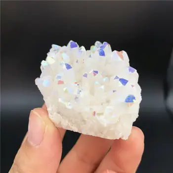 Balta natūralaus kvarco kristalų Retas, gražus vaivorykštė 