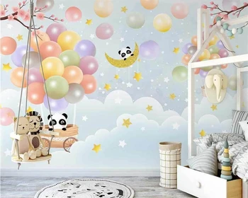 Beibehang Užsakymą modernus naujas Šiaurės rankų dažytos spalvinga karšto oro balionų debesis, vaikų kambario foną 3d tapetai