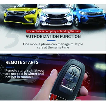 Cardot 4G programėlę start stop Suderinamas su originaliu pradėti mygtuką, išmaniųjų telefonų kontrolės nuotolinio variklio automobilių signalizacijos sistemos