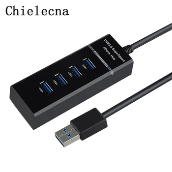 Chielecnal 4 Prievadai USB 3.0 Superspeed Hub su Įjungimo Įkrovimo ir Pereiti Kelis 5Gbps USB HUB Splitter
