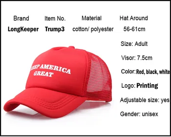 Cool Naujas Donald Trump Red Hat Perrinkimo Išlaikyti Amerika Didžiosios Pavasario Vasaros Cool Beisbolo Akių Kepurės Reguliuojamas Sporto Skrybėlę
