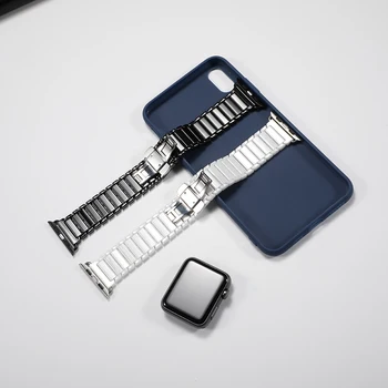 Dirželis Apple Watch Band 44mm/40mm 42mm correa Keramikos Nuorodą Apyrankę žiūrėti Accessories 38mm iwatch serijos 3 4 5 6 se