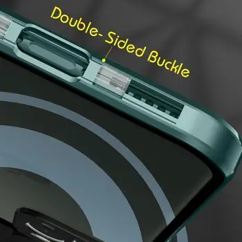 Dvipusis Sagtis Magnetinio Aiškiai iPhone 12 Pro Max 12 mini X atsparus smūgiams Visą Objektyvo Metalo Apsaugos Dangtelis Skaidrus