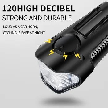 Dviračio Žibintas Priekinis USB Ragų Greičio Matuoklis Įkrovimo Bike Bicycle Light Žibintuvėlis Rankenos Dviračių Galva, LED Žibintai, Dviračių Priedai