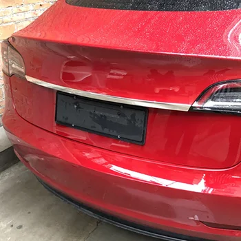 Dėl 2017 2018 2019 Tesla Model 3 Nerūdijančio Galiniai Kamieno, Bagažinės Dangtis, Galinis Durų Dangtis Padengti Liejimo Apdailos Raštas Lipdukas Automobilio Aksesuaras
