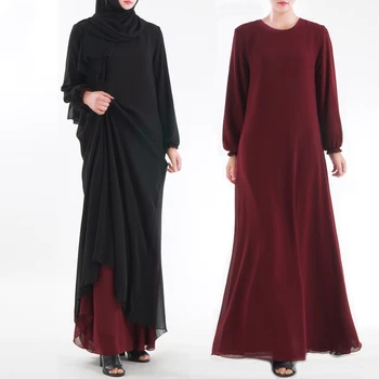 Dėvėti iš Abiejų Pusių Musulmonų Suknelė, Hijab Moterų Dubajus Arabų-line Abaja Suknelės su Kišenėmis turkijos Kaftan Skraiste Islamo Apranga
