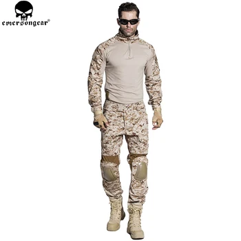 EMERSONGEAR Gen2 BDU Airsoft Kovoti su Kostiumu Tactical Marškiniai, Kelnės su Alkūne antkelius Karinės Medžioklės Drabužių AOR1 EM6914