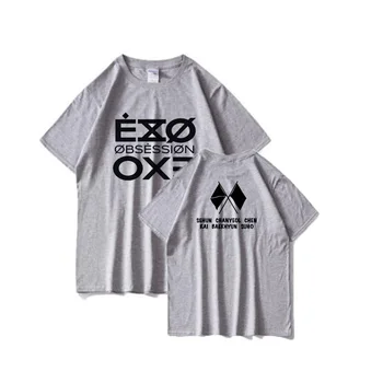 EXO Manija Vėliavos T-Shirt moterims, vyrams, atsitiktinis kpop EXO Bėdą t Shirt Baby Esate EXO T-shirts harajuku korėjos t-shirts