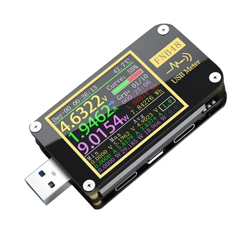 FNB48 LCD Ekranas USB Testeris Didelės Spartos Voltmeter Ammeter Greito Įkrovimo Srovė 1.77 colių Ekranas Skaitmeninis Matuoklis Nešiojamų Talpa