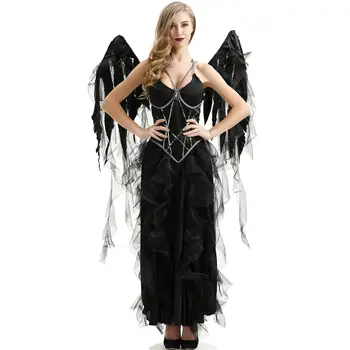 Gotikos Halloween Kostiumai, Moterims, Didelis Sparno Baisi Ragana, Vampyras Kostiumas Viduramžių Viktorijos Suknelė Amerikos, Europos Drabužiai