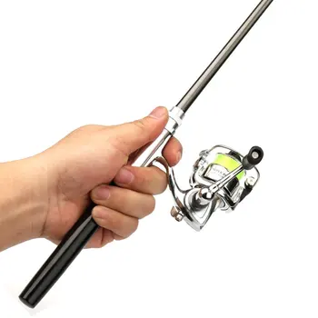 Hewolf Mini Nešiojamieji Pen Tipo meškere Teleskopinis Žvejybos Stulpą su metaliniu XM100 verpimo ratelis Lauko Žvejybos Reikmenys
