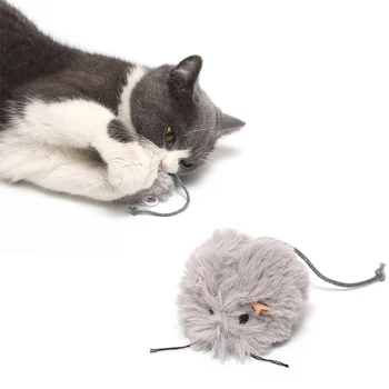 HptYfd Naminių Kačių Žaislai, Pliušas Clockwork Pelės Kramtyti Žaislus Šuniukas Katės Interaktyvus Funny Cat Judėjimo Naminių Reikmenys