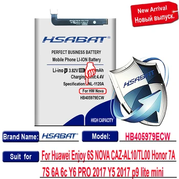 HSABAT HB405979ECW 4250mAh Baterija Huawei Mėgautis 6S NOVA CAZ-AL10/TL00 Garbę 7S, 7A 6A 6c Y6 PRO 2017 Y5 2017 p9 lite mini
