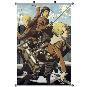 Japonijos Dekoratyvinės Nuotrauką Anime Ataka Titan Shingeki no Kyojin Erwin Smith Mikasa & Eren Jaeger Namų Dekoro Sienos Pažymėkite Plakatas