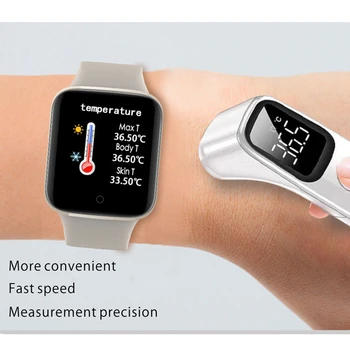 JellyComb Kūno Temperatūrai Matuoti Smart Watch Vyrų, Moterų, Širdies ritmą, Kraujo Spaudimą Stebėti, 1.3 colių Smartwatch 