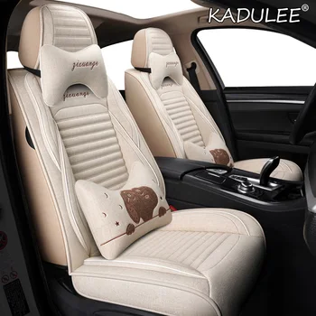 KADULEE LINŲ automobilių sėdynės padengti KIA K2 K3 K4 K5 K7 Kia Cerato Sportage Optima Maxima karnavalas rio ceed Automobilių Sėdynių užvalkalai