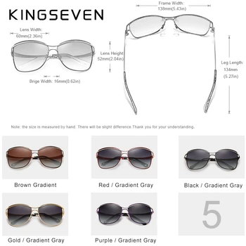 KINGSEVEN 2020 Retro Moteriški Saulės akiniai Poliarizuoti Prabangos Ponios Prekės Dizaineris Gradientas Objektyvas Akiniai nuo saulės Akinius Moterims, Moteriška