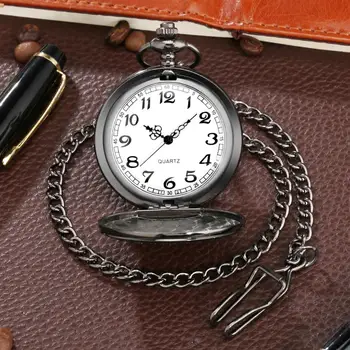 Klasikinės Juodos spalvos Kišeninio Laikrodžio Vyrų Mados Esame Proto Čia Modelis Patvarus Laikrodis Lydinio Storio Grandinę reloj de bolsillo hombre