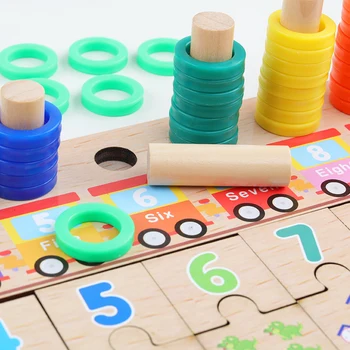 Kūdikių Mediniai Žaislai Montessori Matematikos Žaislas Skaičiavimo Skaitmeninis Pažinimo Rungtynės Dėlionės Švietimo Žaislai, Mediniai Žaislai Vaikams