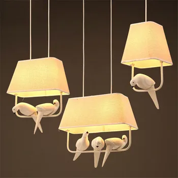 Kūrybos Medžiaga meno paukštis LED sieniniai šviestuvai vaikų kambarys, restoranas, virtuvės puošmena kabo lempa hotle lempos 110v, 220v