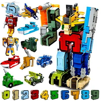 Kūrybos Montavimas Švietimo Blokų Veiksmų Skaičius, Skaičius Transformacijos Robotas Deformacijos Plokštumos Automobilių Dovana Žaislai Vaikams