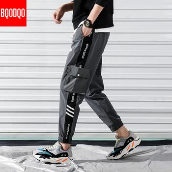 Laiškas Spausdinti Rudenį Kelnės Vyrams Japonijos Megzti Streetwear Haremas Krovinių Ziajać Poilsiu Harajuku Hip-Hop Sweatpant Hip-Hop Kelnės