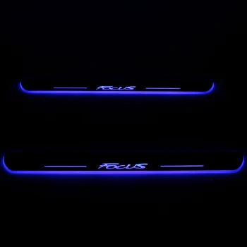 LED Durų Slenksčio Žiburiai Ford Focus 2 3 4 MK2 MK3 MK4 Ultra Plonas Plokštė Guard Kelias Sveiki Automobilio Nusitrinti Led Šviesos