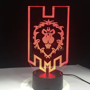 LED World of Warcraft 3D Lempos Aljansas Genčių Ženklai Nuotolinio Valdymo Naktį Šviesos USB Dekoratyvinis Stalo Lempa Vaikų Dovanų