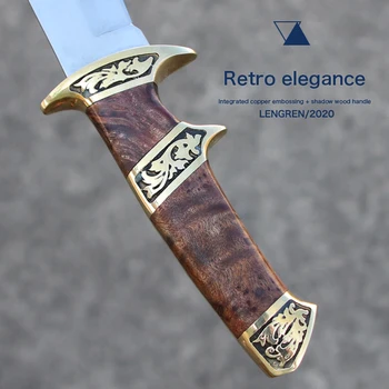 LENGREN Nepalo veidrodis peilis 9CR18MOV Plieno Šešėlis medžio rankena šiaurės Amerikos medžioklės peilis išgyvenimo lauko aštrių taktinis peilis