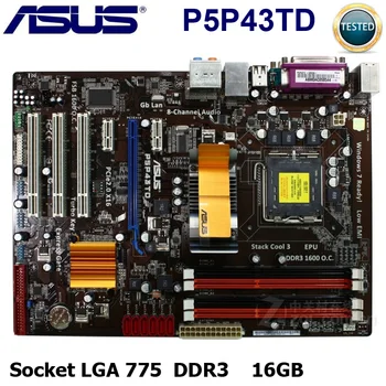 LGA 775 Asus P5P43TD Plokštė DDR3 Intel P43 Core 2 16GB LGA 775 Originalus Stalinis Naudojami Asus P5P43TD Mainboard USB2.0 ATX