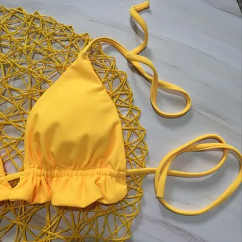 Lotus Lapų Merginos Bikini Push Up Set Brazilijos Brazilija Thong Femme Maudymosi Kostiumas Seksualus Maudymosi Kostiumėliai Moterims Bikini Maudymosi Kostiumėlį 2018 Paplūdimys